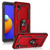 Galaxy A01 Core Kılıf Zore Vega Yüzüklü Standlı Zırh Kılıf thumbnail 10