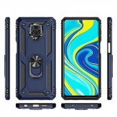 Xiaomi Redmi Note 9 Pro Kılıf Zore Vega Yüzüklü Standlı Zırh Kılıf - 11