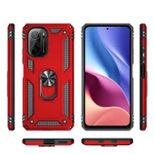 Xiaomi Poco F3 Kılıf Zore Vega Yüzüklü Standlı Zırh Kılıf thumbnail 11