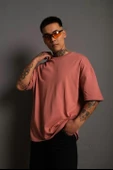 Erkek Oversize T-shirt - Gül Kurusu - 1