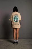Kadın  Baskılı T-shirt - Bej - 2