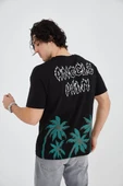 Erkek Baskılı Bisiklet Yaka T-Shirt - Siyah - 3