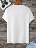 Unisex Baskılı Oversize T-Shirt - Beyaz - 2