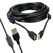 POWERMASTER PM-11955 USB 2.0 SİYAH CHİPSET 10 METRE USB UZATMA KABLOSU - 1