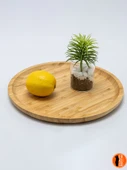 4 Adet Bambu Yuvarlak Servis Tabağı, Sunum Seti (20x20 cm) - 3