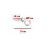 Çengelli Duvar Dolap Çekmece Kapı Metal Anahtar Askı Anahtarlık Askısı Vidalı (5 ADET) thumbnail 3