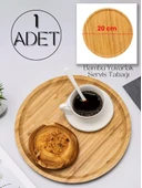 1 Adet Bambu Yuvarlak Servis Tabağı, Sunum Tabağı (20x20 cm) - 1