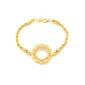 Çeyrek Altın Çerçeve Bileklik Çelik Altın Kaplama Çiçek Burgu Model BLK-1110 thumbnail 1