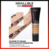 3 Adet Loreal Paris Infaillible Matte Fondöten SPF25 Warm Undertone 260 ve ROSIE thumbnail 4