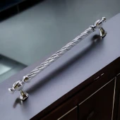 Burma Metal Gümüş Kulp 224 mm Mobilya Çekmece Mutfak Dolabı Dolap Kapak Kulpları Kulb Kulpu 22.4 cm thumbnail 3