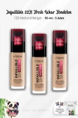 3 Adet Loreal Paris Infaillible 32H Fresh Wear Fondöten 125 Natural Beige ve ROSIE thumbnail 1
