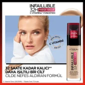 3 Adet Loreal Paris Infaillible 32H Fresh Wear Fondöten 125 Natural Beige ve ROSIE thumbnail 5