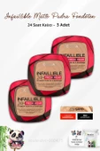 3 Adet Loreal Paris 3 Adet Infaillible 24H Fresh Wear Pudra Fondöten 220 Sand ve ROSIE - 1