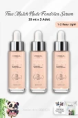 3 Adet Loreal Paris True Match Nude Fondöten Serum 1-2 Rosy Light ve ROSIE - 1