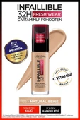 3 Adet Loreal Paris Infaillible 32H Fresh Wear Fondöten 125 Natural Beige ve ROSIE thumbnail 3