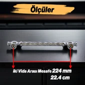 Burma Metal Gümüş Kulp 224 mm Mobilya Çekmece Mutfak Dolabı Dolap Kapak Kulpları Kulb Kulpu 22.4 cm thumbnail 2