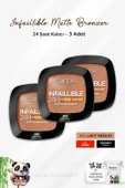 3 Adet Loreal Paris Infaillible 24H Fresh Wear Matte Bronzer 300 Light Medium ve ROSIE thumbnail 1