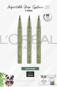 3 Adet Loreal Paris Infaillible Grip Eyeliner 05 Sage Green ve ROSIE Pamuk - 1