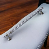 Burma Metal Gümüş Kulp 224 mm Mobilya Çekmece Mutfak Dolabı Dolap Kapak Kulpları Kulb Kulpu 22.4 cm thumbnail 8