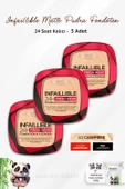3 Adet Loreal Paris Infaillible 24H Pudra Fondöten 040 Cashmere ve ROSIE thumbnail 1