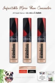 3 Adet Loreal Paris Infaillible 24H More Than Concealer 322 Ivory ve ROSIE Pamuk thumbnail 1