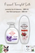 Hacı Şakir Lavanta Dinlendirici Sıvı Sabun 300 ml, Narlı Şampuan 500 ml ve ROSIE - 1
