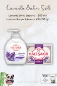 Hacı Şakir Lavanta Dinlendirici Sıvı Sabun 300 ml, Lavanta Kokulu Banyo Sabunu 4 x 150 gr ve ROSIE thumbnail 1