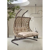 Capri Swing Bodrum Double Çiftli Rattan Bahçe Salıncağı | Rehome - 2