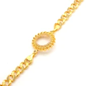 Çeyrek Altın Çerçeve Bileklik Çelik Altın Kaplama Figaro Güneş Model BLK-1097 thumbnail 3