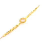 Çeyrek Altın Çerçeve Bileklik Çelik Altın Kaplama Figaro Güneş Model BLK-1097 thumbnail 4