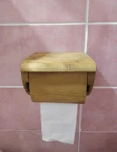 Ahşap Çam Tuvalet Kağıtlığı - 1