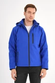 Shield Mavi Erkek Kapüşonlu Softshell Mont thumbnail 1