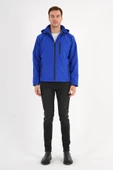 Shield Mavi Erkek Kapüşonlu Softshell Mont thumbnail 2