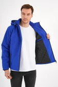 Shield Mavi Erkek Kapüşonlu Softshell Mont thumbnail 5