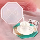 Epoksi Reçine Silikon Kalıp Taş Tozu Altıgen Model Bardak Altlığı Kalıbı - 4