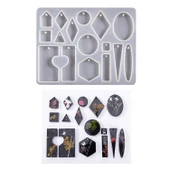 Epoksi Silikon Kalıp Çoklu Anahtarlık Delikli Kolye Küpe Kalıbı - 1