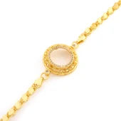 Çeyrek Altın Çerçeve Bileklik Çelik Altın Kaplama İşlemeli Arpa Model BLK-1091 thumbnail 3