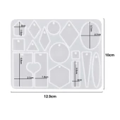 Epoksi Silikon Kalıp Çoklu Anahtarlık Delikli Kolye Küpe Kalıbı - 2