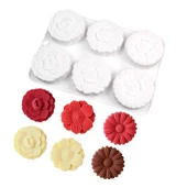 Silikon Kalıp Çikolata 3 Farklı Gül Model Kek Kalıbı 6 Lı thumbnail 2