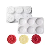Silikon Kalıp Çikolata 3 Farklı Gül Model Kek Kalıbı 6 Lı thumbnail 1