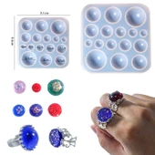 Epoksi Reçine Silikon Kalıp Çoklu Yarım Küre Yüzük Taşı Kalıbı thumbnail 3