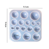 Epoksi Reçine Silikon Kalıp Çoklu Yarım Küre Yüzük Taşı Kalıbı thumbnail 2