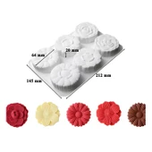 Silikon Kalıp Çikolata 3 Farklı Gül Model Kek Kalıbı 6 Lı thumbnail 5