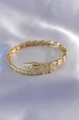 VIP Seri Yılan Model Gold Renk Kadın Kelepçe Bileklik - TJ-BB5489 - 2