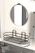 Bino Banyo Düzenleyici 2 Li Set Ayna ve Organizer Yapışkanlı Lüks Tasarım  Ayna Kozmetik Rafı - 5