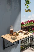 Bino Balkon Bahçe Masası Mutfak Masası Katlanır Duvar Masası Piknik Kamp Masası Dekoratif Şık Ayarlı Masa - 5