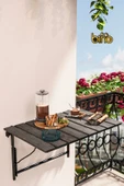 Bino Balkon Bahçe Masası Mutfak Masası Katlanır Duvar Masası Piknik Kamp Masası Dekoratif Şık Ayarlı Masa - 1