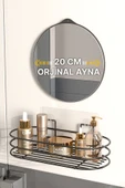 Bino Banyo Düzenleyici 2 Li Set Ayna ve Organizer Yapışkanlı Lüks Tasarım  Ayna Kozmetik Rafı - 2