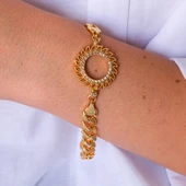 Çeyrek Altın Çerçeve Bileklik Çelik Altın Kaplama Güneş Figaro Model BLK-1116 thumbnail 2