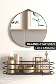 Bino Banyo Düzenleyici 2 Li Set Ayna ve Organizer Yapışkanlı Lüks Tasarım  Ayna Kozmetik Rafı - 4